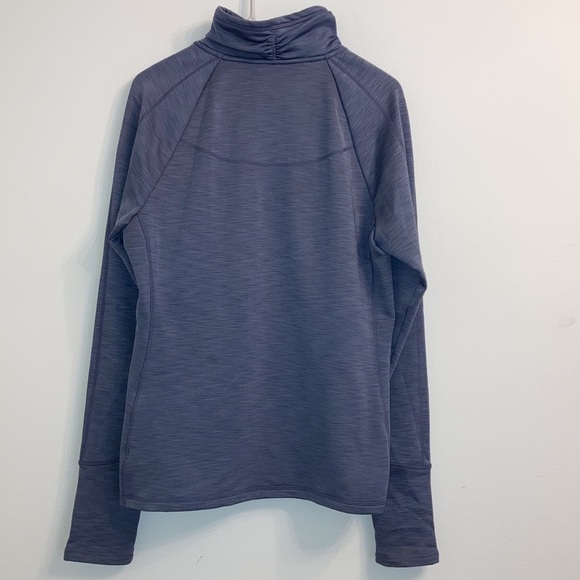Athleta Asymmetrical Zip Up Cowl Neck Pullover Sweatshirt Large - Picture 6 of 6